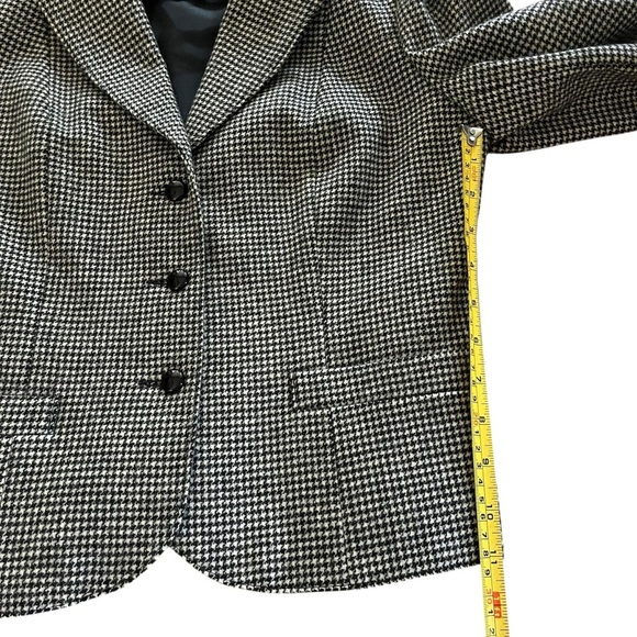 Vintage Wool Houndstooth Blazer British Wool Dark Academia Preppy women’s Size 8 - Picture 16 of 16
